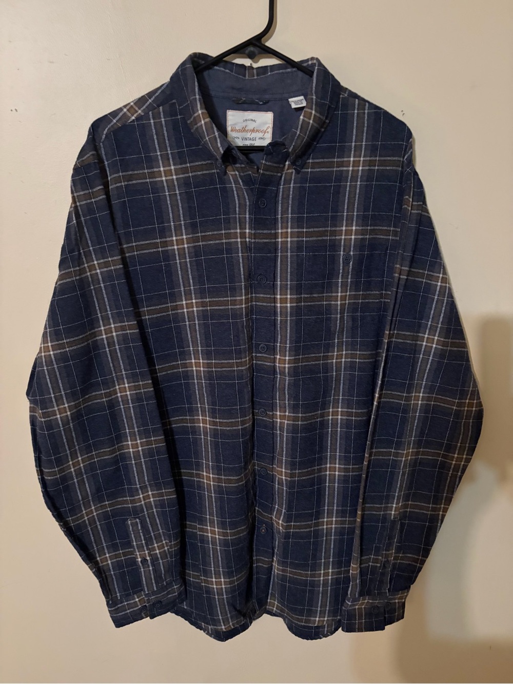 Weatherproof Men's Navy Plaid Shirt Jacket